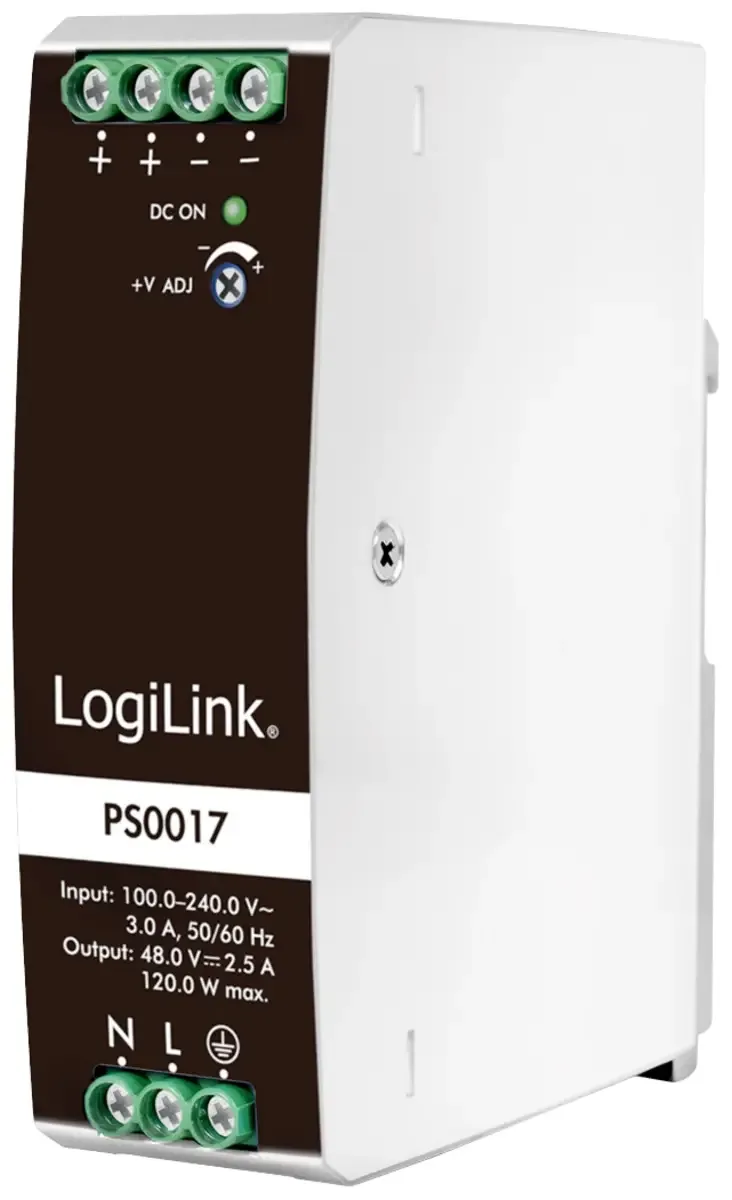 PS0017 Hutschienen-Netzteil (DIN-Rail) 48 V 2.5 A 120 W Inhalt 1 St. från LogiLink – produktbild