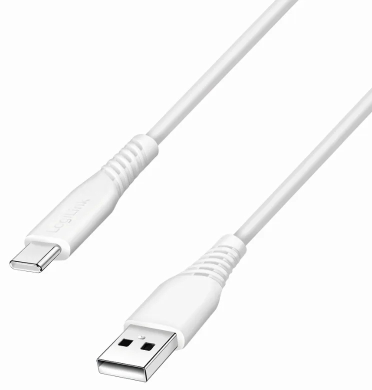 USB-C Kabel USB 2.0 USB-C®-kontakt, USB-A kontakt 0.3 m Vit CU0250 från LogiLink – produktbild