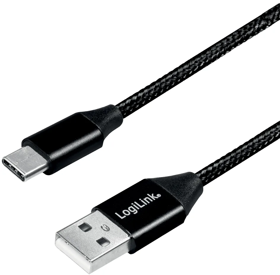 USB 2.0 Kabel, USB-A - USB-C Stecker, 0,3 m fra LogiLink – produktbillede