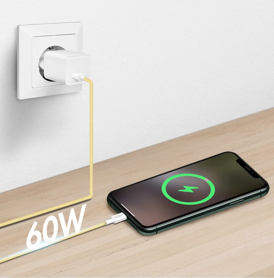 USB 2.0 kabel, USB-A naar USB-C-stekker, 1,0 m, geel van LogiLink – productfoto