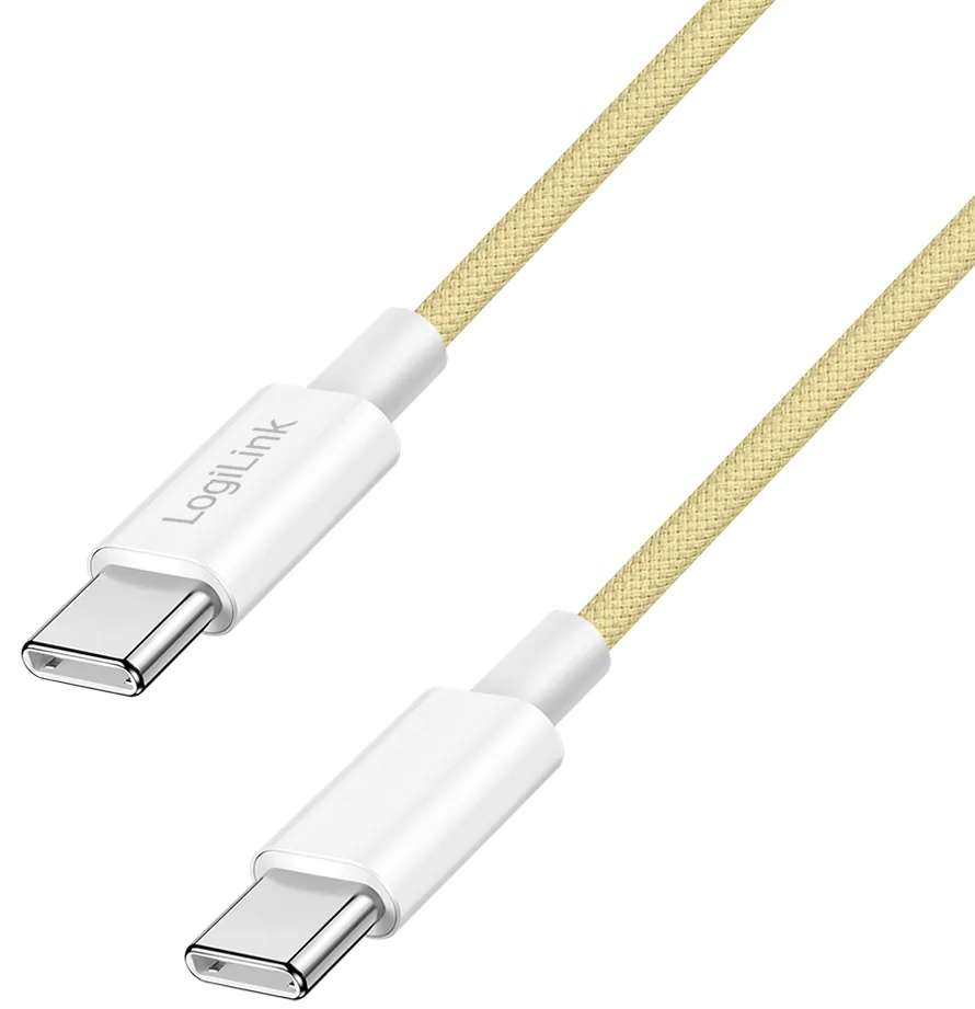 USB 2.0 Kabel, USB-C- USB-C Stecker, 1,5 m, gelb fra LogiLink – produktbillede