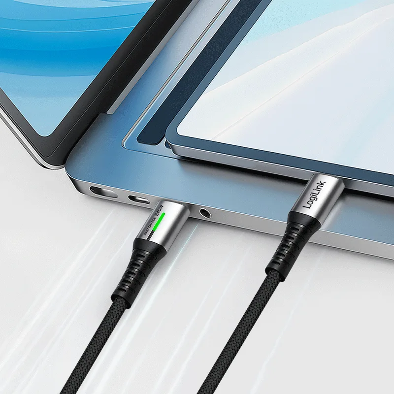 USB 3.2 Kabel mit LED, USB-C - USB-C Stecker, 1,5 m de LogiLink – photo produit