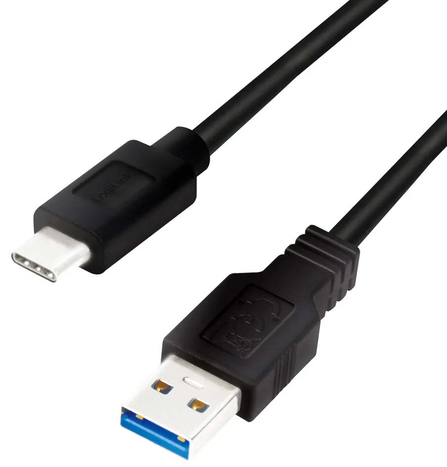 USB 3.2 Kabel, USB-A - USB-C Stecker, 0,15 m från LogiLink – produktbild