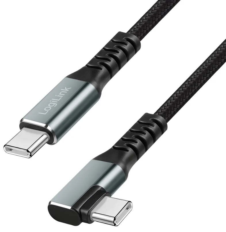 USB 3.2 Kabel, USB-C - USB-C, abgewinkelt, 0,5 m från LogiLink – produktbild