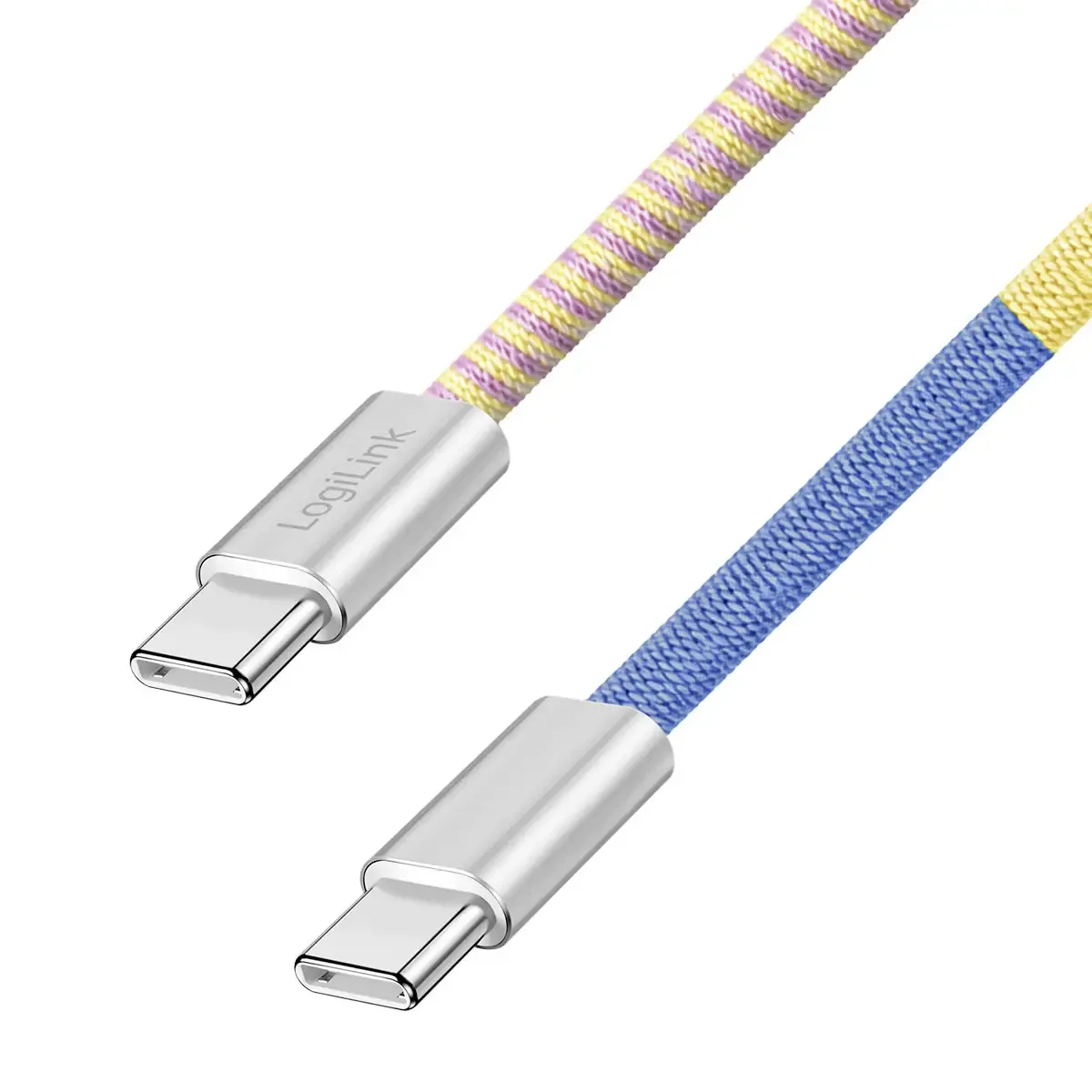 USB-C® Kabel USB 2.0 USB-C® Stecker 1.00 m Blau, Gelb, Pink CU0482 från LogiLink – produktbild