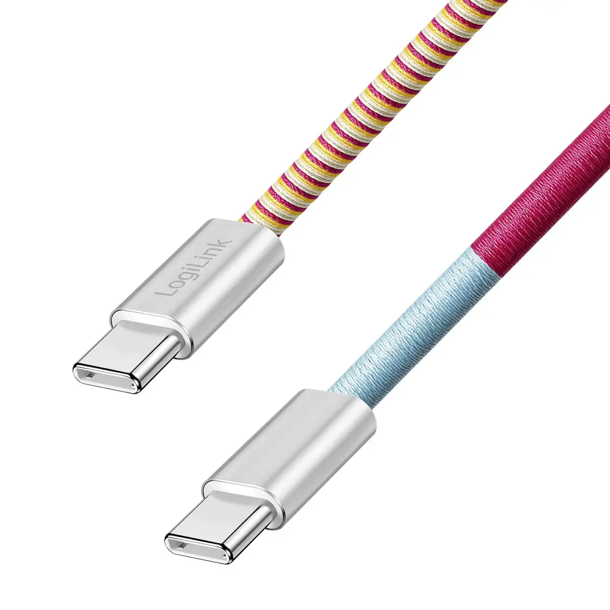 USB-C® Kabel USB 2.0 USB-C® Stecker 1.00 m Gelb, Rot, Türkis CU0483 de LogiLink – photo produit