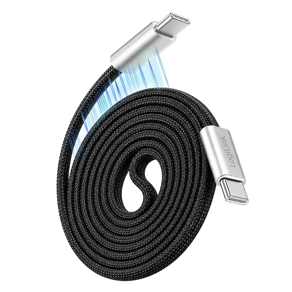 USB-C® Kabel USB 2.0 USB-C® Stecker 1.00 m Schwarz CU0510 fra LogiLink – produktbillede