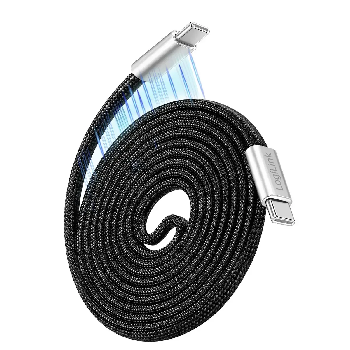 USB-C® Kabel USB 2.0 USB-C® Stecker 2.00 m Schwarz CU0511 fra LogiLink – produktbillede