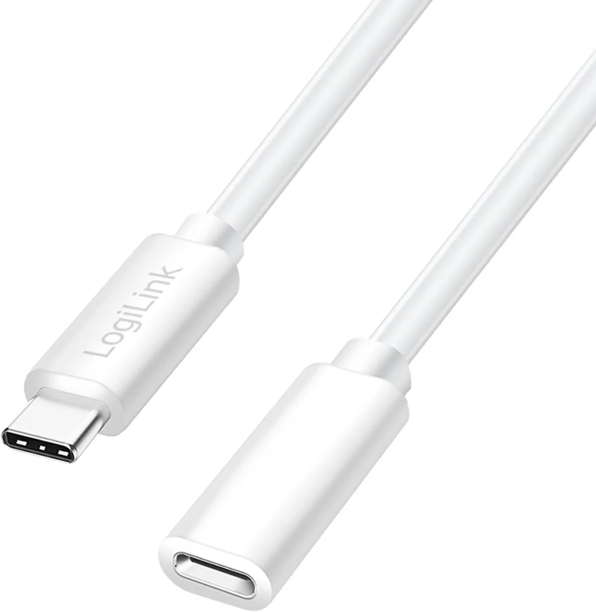 USB-C kabel USB 2.0 USB-C® stik, USB-C® bøsning 2.00 m Hvid CU0221 fra LogiLink i Hvid – produktbillede