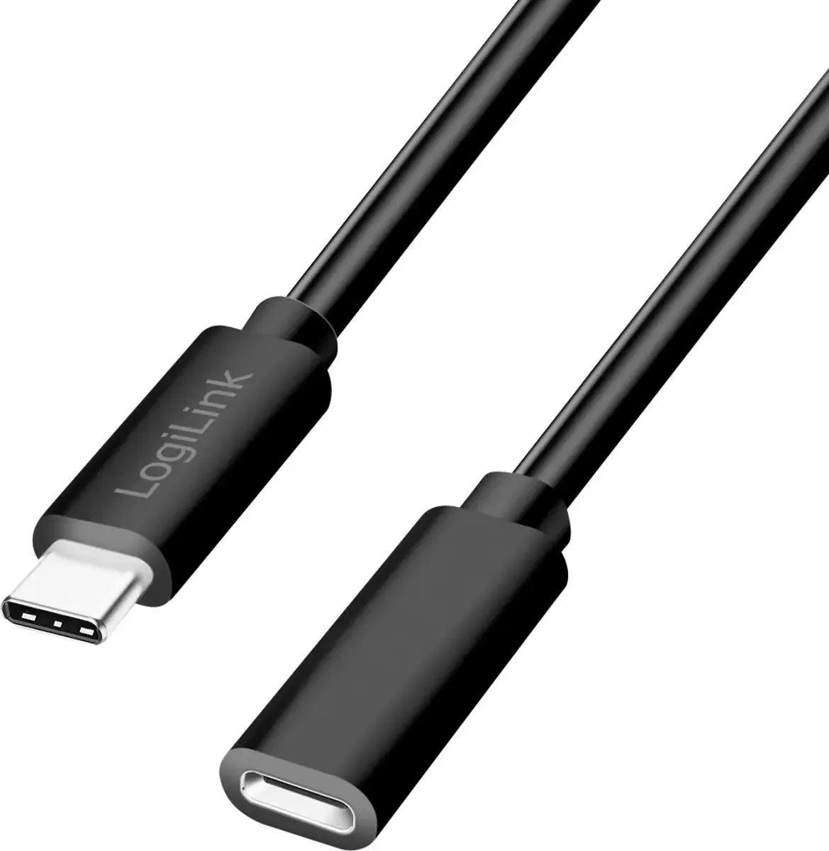 USB-C kabel USB 2.0 USB-C® stik, USB-C® bøsning 1.00 m CU0210 fra LogiLink i Sort – produktbillede