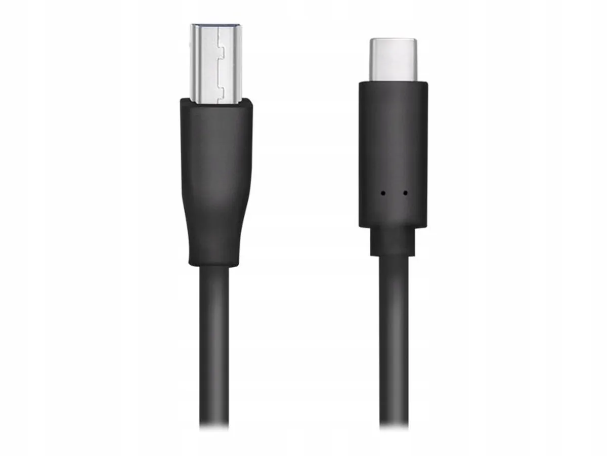 USB-C naar USB-B 3.2 Kabel, 2m fra LogiLink i Sort – produktbillede