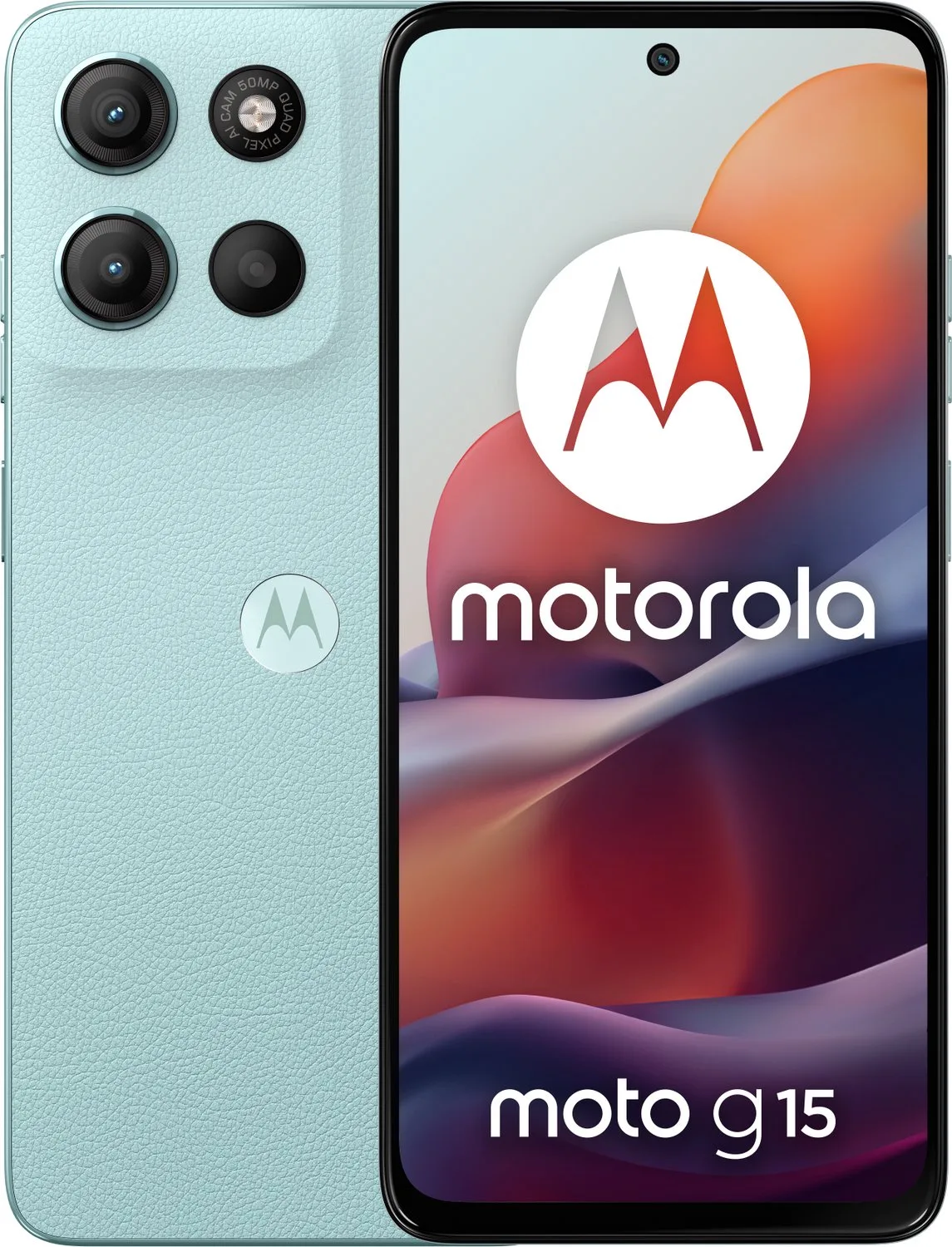 moto g15 - 4/128GB - PANTONE Glacier Blue von Motorola in Hellblau – Produktfoto
