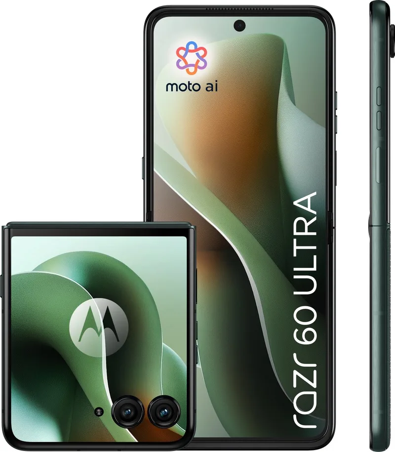 razr 60 ultra - Sacarab (Donkergroen) by Motorola in Pantone Scarab – Donkergroen – product photo