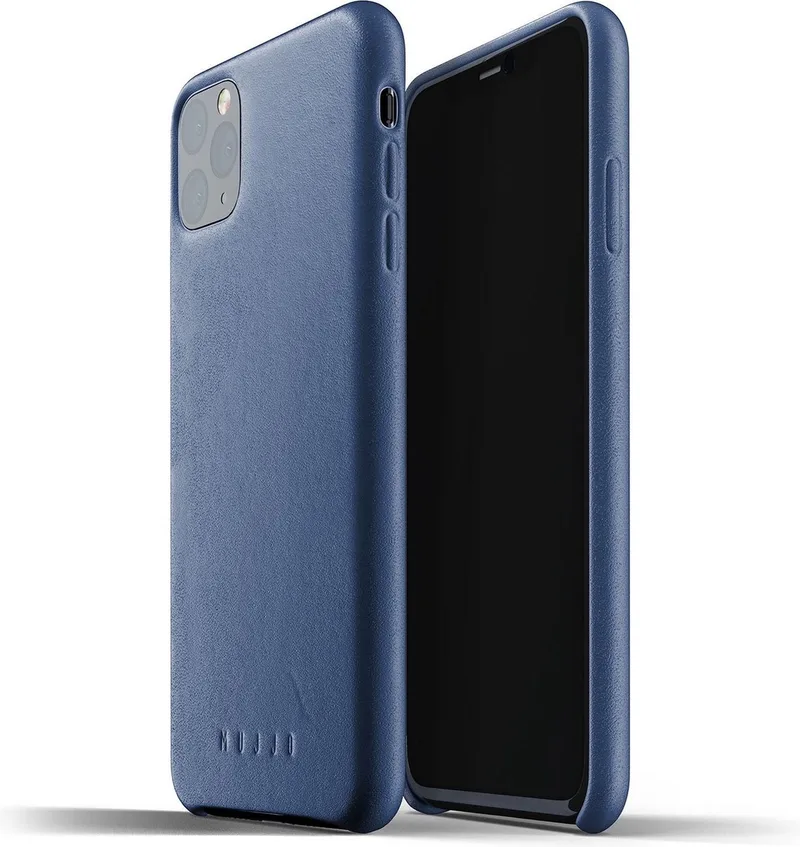 Full Leather Case geschikt voor iPhone 11 Pro Max van Mujjo in Blauw – productfoto
