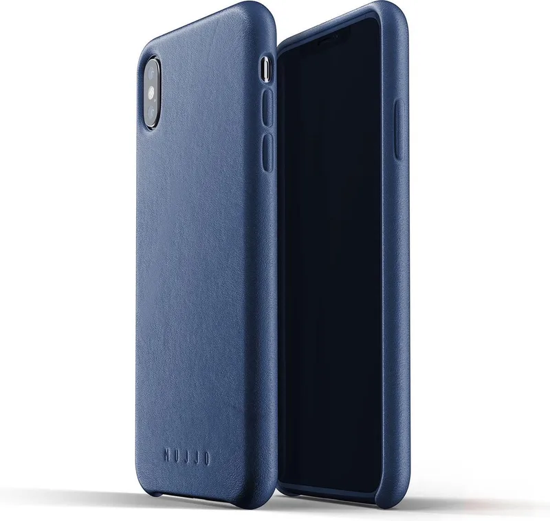 Full Leather Case geschikt voor iPhone XS Max by Mujjo in Blue – product photo