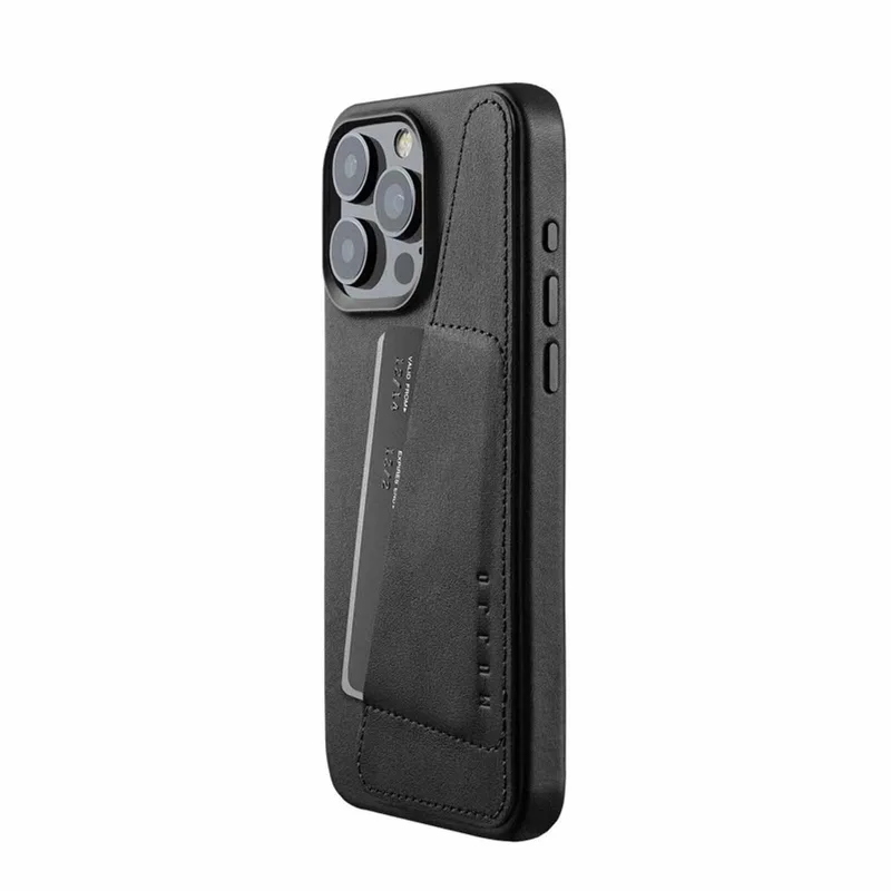 Full Leather Wallet geschikt voor iPhone 15 Pro Max by Mujjo in Black – product photo