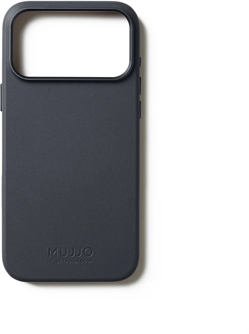 Volledig lederen hoesje iPhone 17 Pro Max – 1mm verhoogde leren rand voor schermbeveiliging – Unieke patina over tijd – Gemaakt van fijnkorrelig Deens kalfsleer de Mujjo en Gris – photo produit