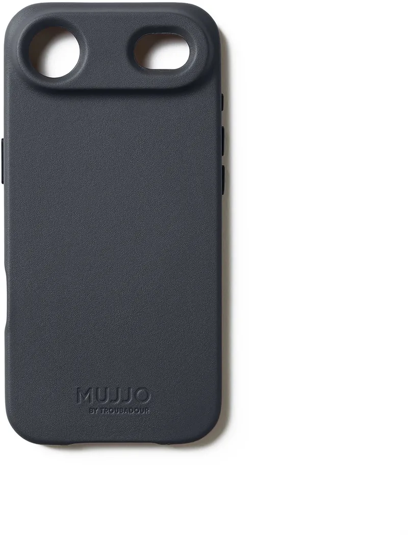 Volledig Lederen Hoesje iPhone Air – 1mm Verhoogde Leren Rand voor Schermbeveiliging – Unieke Patina over Tijd – Fijnkorrelig Kalfsleer uit Denemarken by Mujjo in Grey – product photo