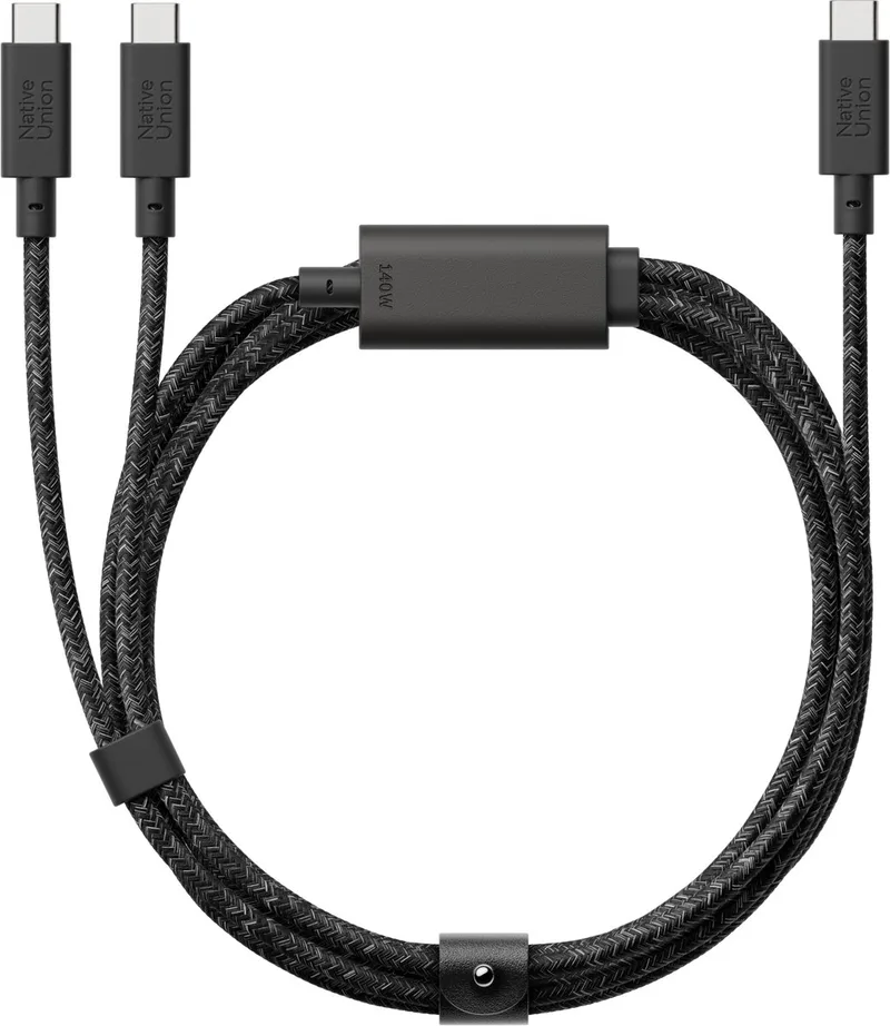 Belt Cable - USB-C naar 2USB-C - 2M - 140W by Native Union in Black – product photo