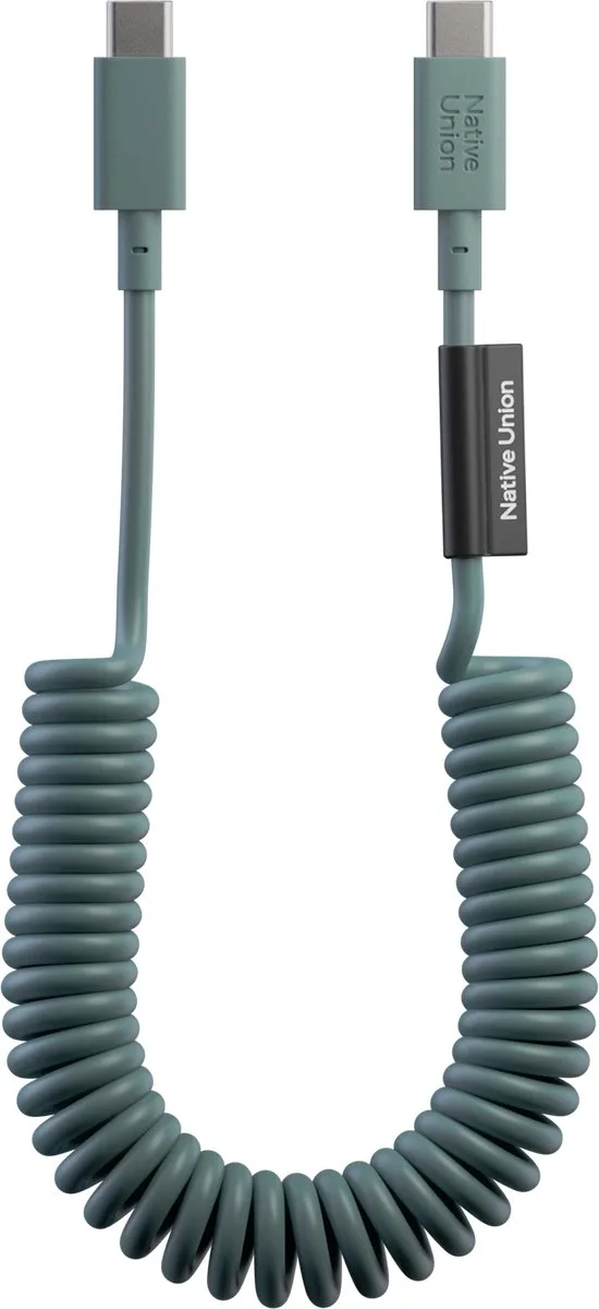 Pop Cable - USB-C naar USB-C - 1.2M - 60W från Native Union i Slate Green – produktbild