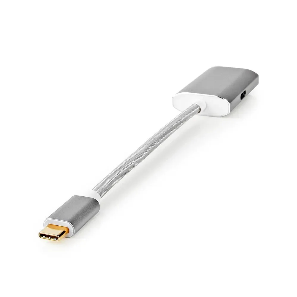 Câble Adaptateur Usb-c Cctb64480al02 Usb 3.2 Gen 1 Usb-c M-dp F/usb-c F 4k Pd Plaqué Et Tressé Or 0.2 M 60hz von Nedis – Produktfoto