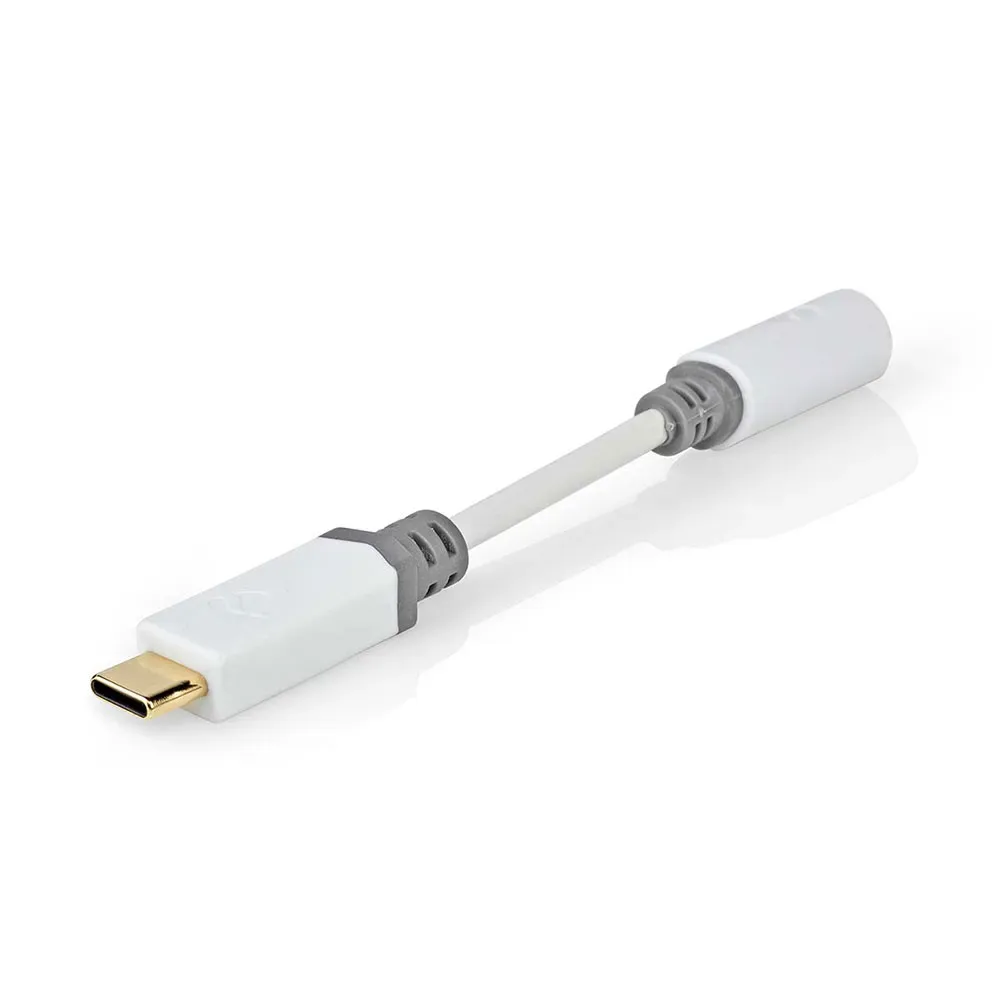 Ccbw65950wt01 Câble Adaptateur Usb-c Vers F Usb 2.0 Plaqué Or 3.5mm 0.1 M von Nedis – Produktfoto
