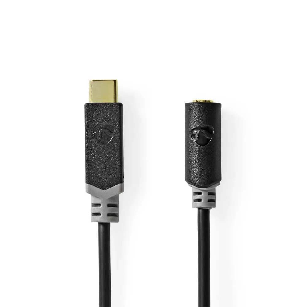 Ccbw65960at10 Câble Adaptateur Usb-c Vers F Usb 2.0 Plaqué Or 3.5mm 1 M von Nedis – Produktfoto