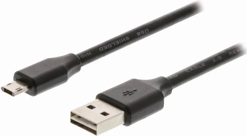 CCGB60510BK10 USB-kabel 1 m 2.0 USB A Micro-USB B von Nedis in Schwarz – Produktfoto