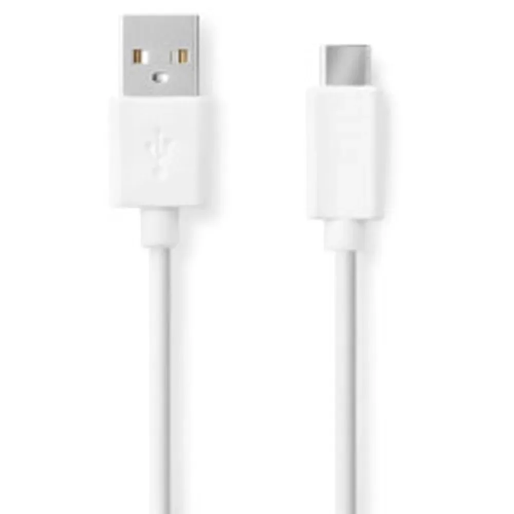 Ccgb60600wt10 Usb 2.0-kabel Usb-a M-usb-c M 480mbs Vernikkeld 1 M 60w de Nedis – photo produit