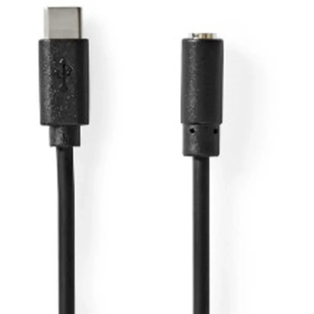 Ccgb65960bk10 Câble Adaptateur Usb-c Vers F Usb 2.0 Nickelé 3.5mm 1 M von Nedis – Produktfoto