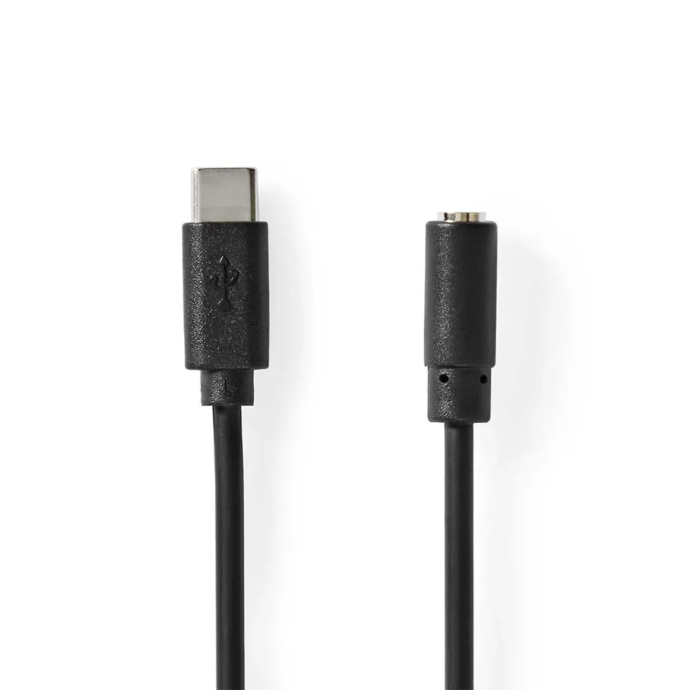 Ccgl65960bk10 Câble Adaptateur Usb-c Vers F Usb 2.0 Nickelé 3.5mm 1 M von Nedis – Produktfoto
