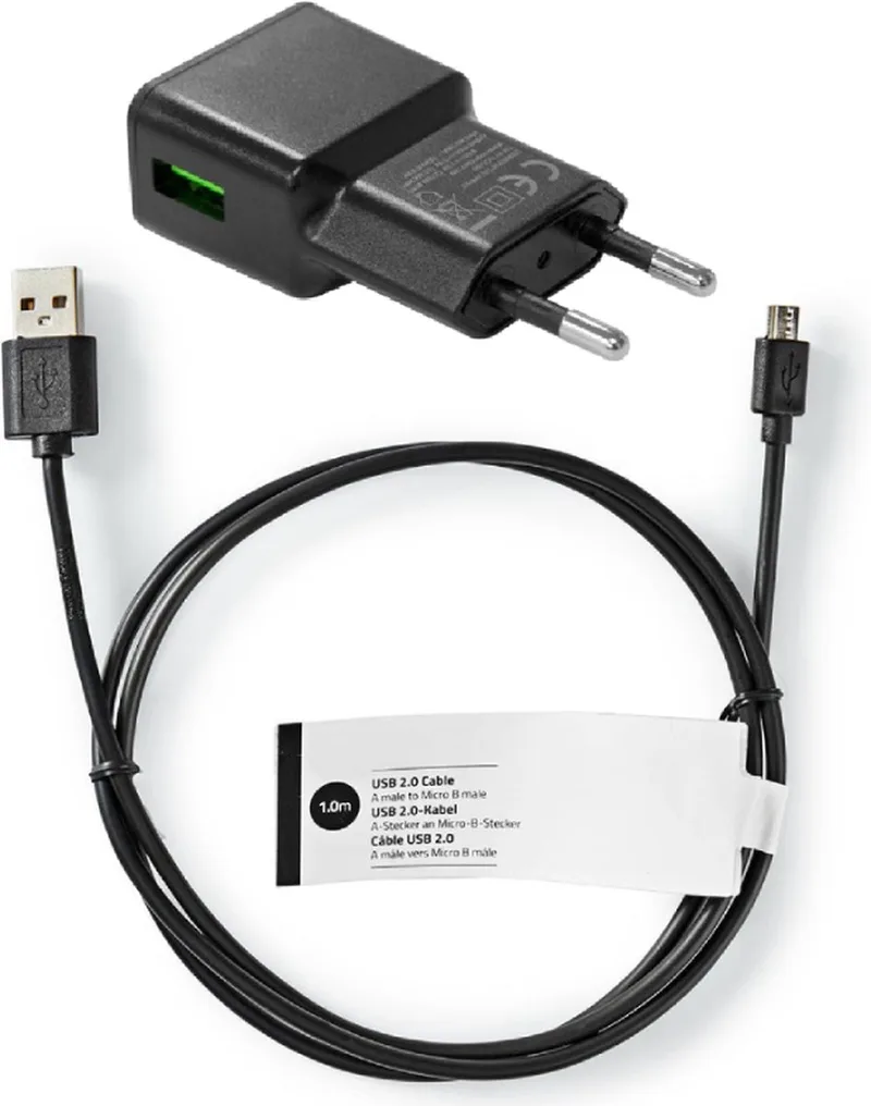 EKEN Videodeurbel Batterij Oplader - Geschikt voor EKEN V4, V5, V6 en V7 - 1 meter från Nedis i Svart – produktbild