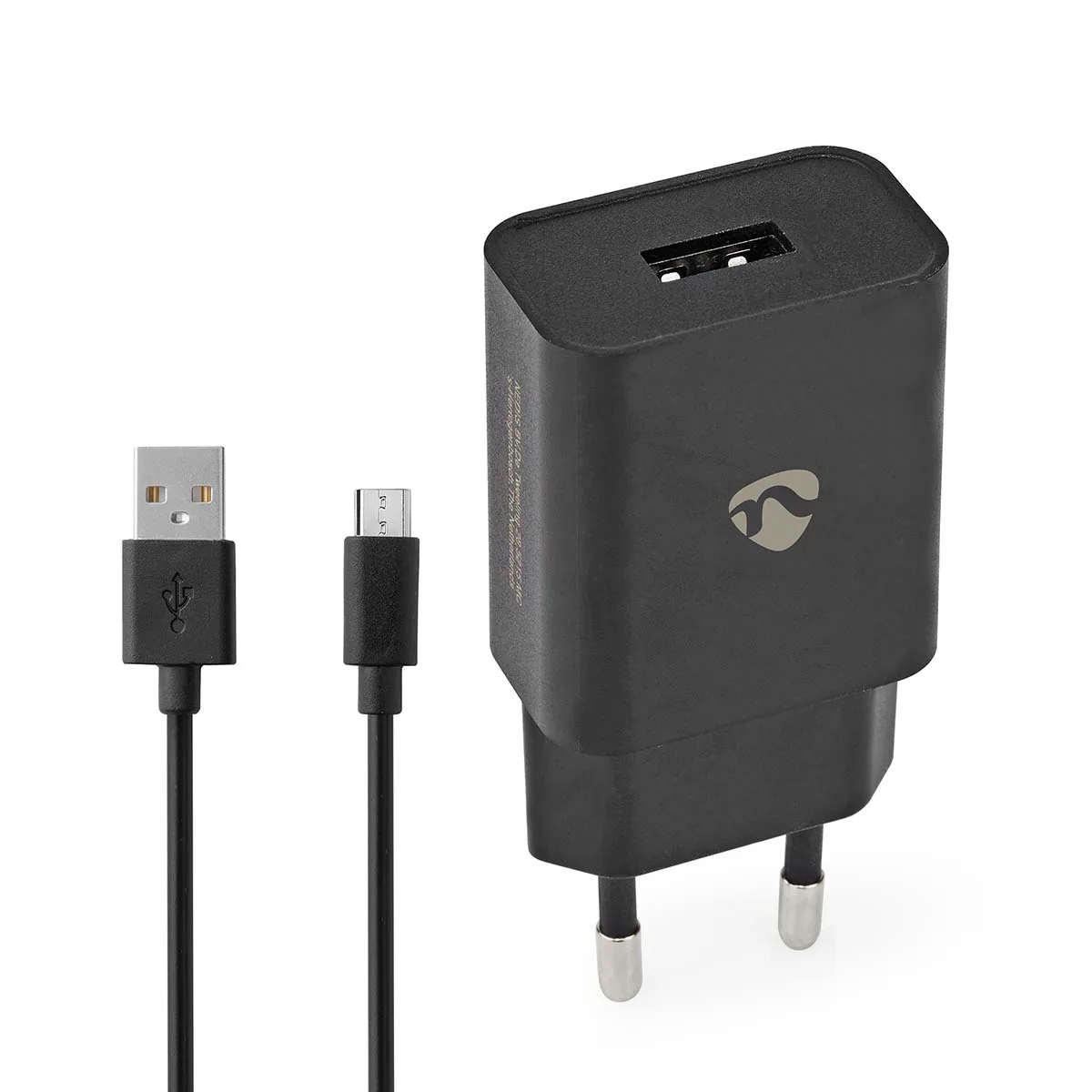 Oplader | 1.0 A | Outputs: 1 | USB-A | Micro-USB | 1.00 m | 5 W | Single Voltage Output by Nedis – product photo