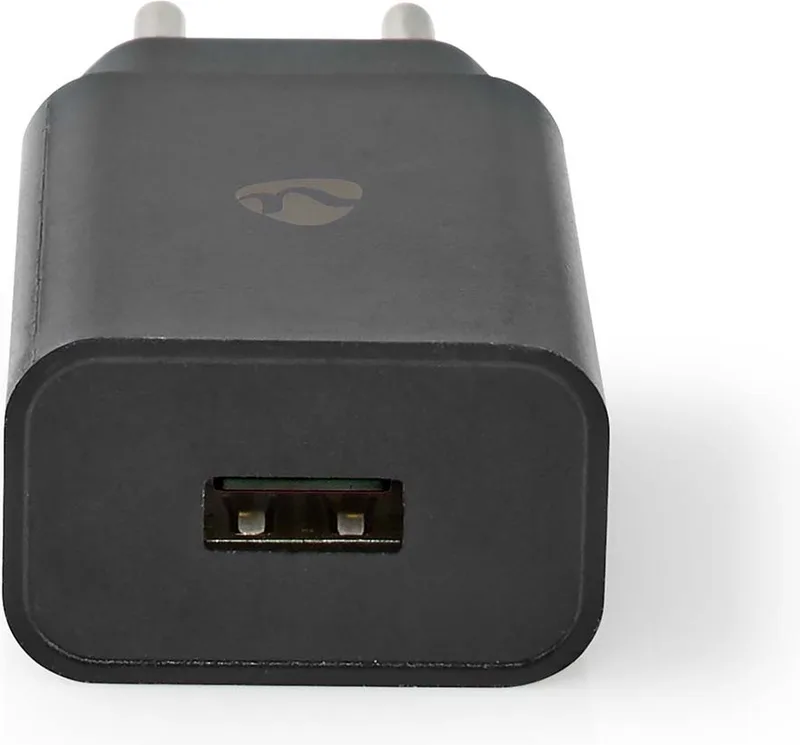 Oplader - 12 W - 1x 2.4 A - Outputs: 1 - USB-A - Geen Kabel Inbegrepen - Single Voltage Output van Nedis in Zwart – productfoto