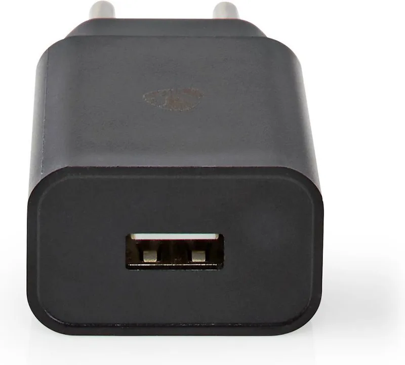 Oplader | 1x 2,4 A A | Outputs: 1 | USB-A | Geen Kabel Inbegrepen | 12 W | Single Voltage Output by Nedis in Black – product photo