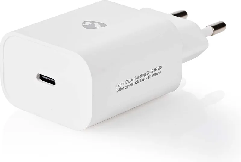 Oplader - 30 W - 1.5 / 2.0 / 2.5 / 3.0 A - Outputs: 1 - USB-C™ - Automatische Voltage Selectie de Nedis en Blanc – photo produit