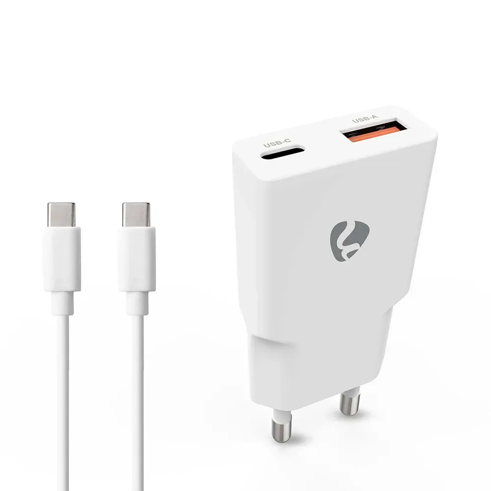 Chargeur Mural Usb-a Et Usb-c Pd 3.0 Gan 20w 1.5 M de Nedis – photo produit