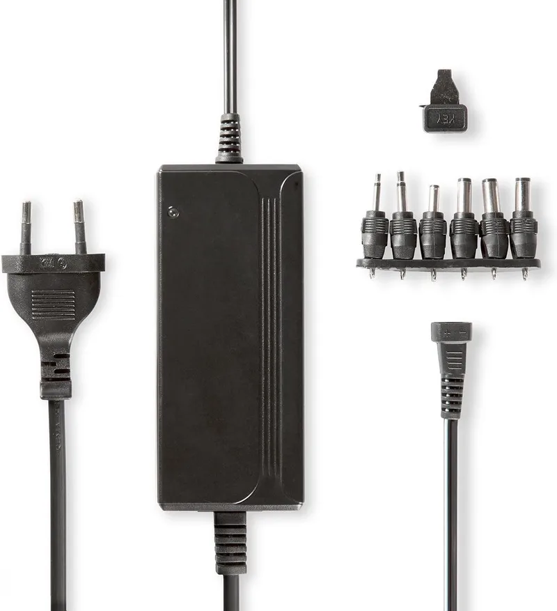 Universele AC-Stroomadapter - 36 W - 5 / 6 / 7.5 / 9 / 12 / 13.5 / 15 V DC - 3.60 m - 2.4 - 3.0 A - 6 plug(s) by Nedis in Black – product photo