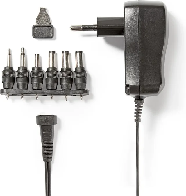 Universele AC-Stroomadapter - 7.20 W - 3 / 4.5 / 5 / 6 / 7.5 / 9 / 12 V DC - 1.80 m - 1.0 A - 6 plug(s)