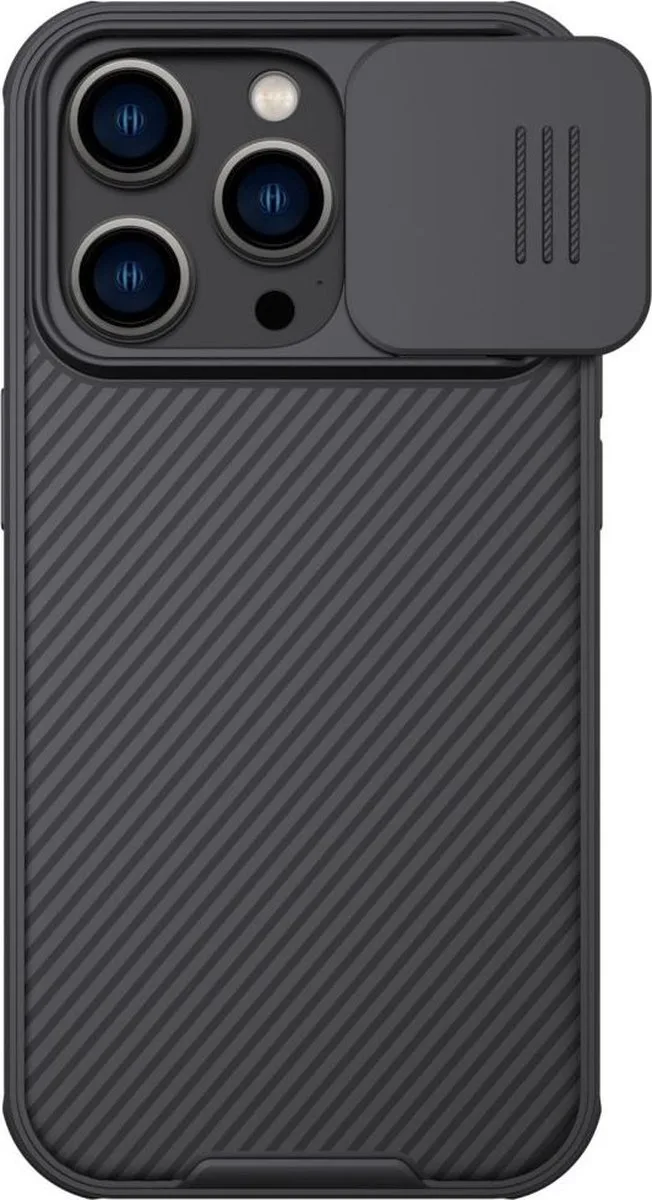 CamShield iPhone 14 Pro Hoesje Geschikt voor Draadloos Opladen met Magnetische Ring Camera Slider by Nillkin in Black – product photo