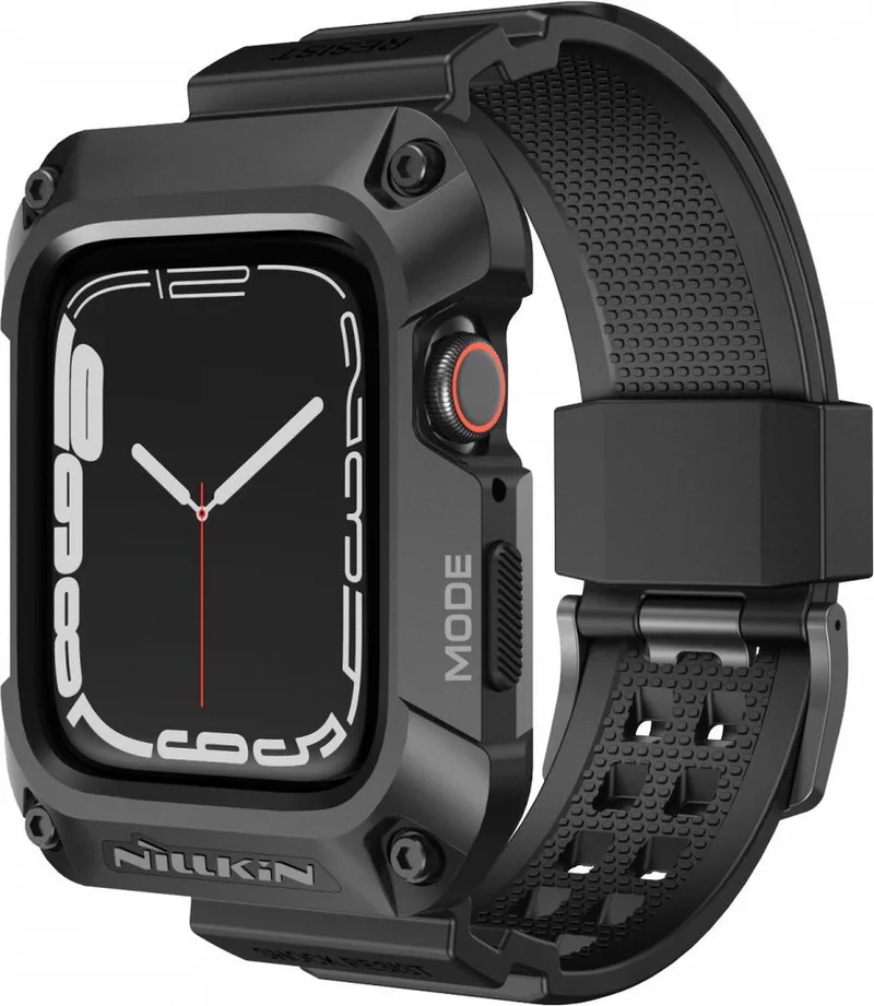 DynaGuard Hoesje en Bandje Geschikt voor Apple Watch 4/5/6 44MM van Nillkin in Zwart – productfoto