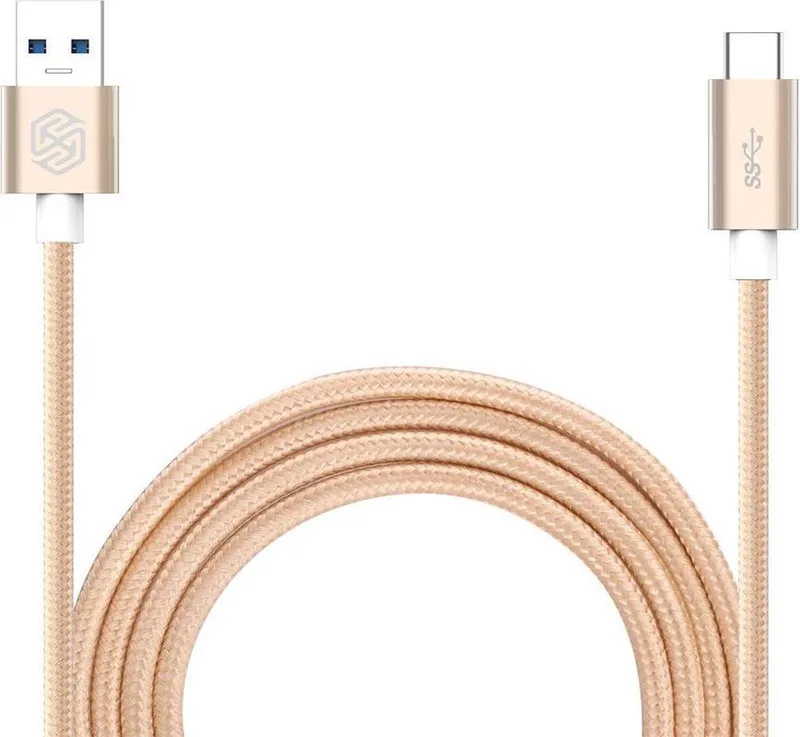Elite USB-C kabel 1 meter sterk nylon by Nillkin in Gold – product photo