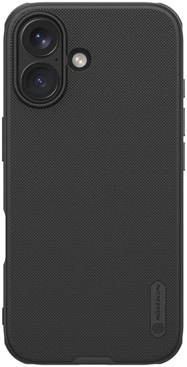 Frosted Shield Hoesje Geschikt voor Apple iPhone 16 | Compatibel met MagSafe | Back Cover met Magneet fra Nillkin i Sort – produktbillede