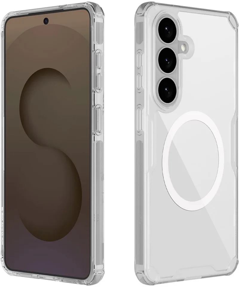 Nature Pro Magnetic Hoesje Geschikt voor Samsung Galaxy S26 Plus - Compatibel met MagSafe en Qi2 - Back Cover met Magneet - Wit fra Nillkin i Gennemsigtig – produktbillede