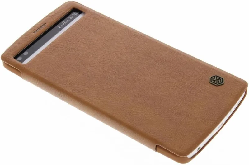 Qin Leather slim booktype hoes voor LG V10 van Nillkin in Bruin – productfoto