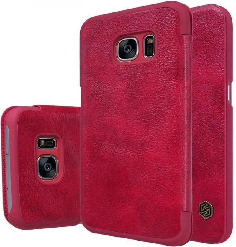 Qin Series Leather Case Samsung Galaxy S7 - Red by Nillkin in Red – product photo
