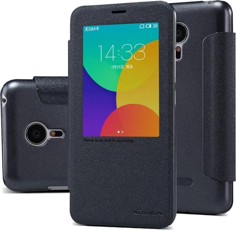 Sparkle Series PU Leather S-View Case Meizu MX5 - Black från Nillkin i Svart – produktbild