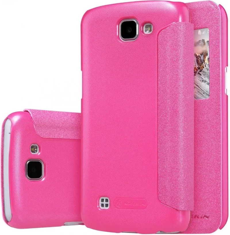 Sparkle slim booktype hoes LG K4 - Fuchsia by Nillkin in Pink – product photo