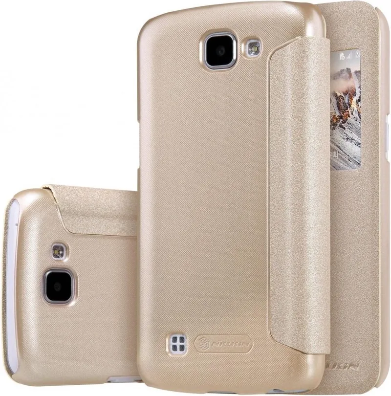 Sparkle slim booktype hoes LG K4 van Nillkin in Goud – productfoto