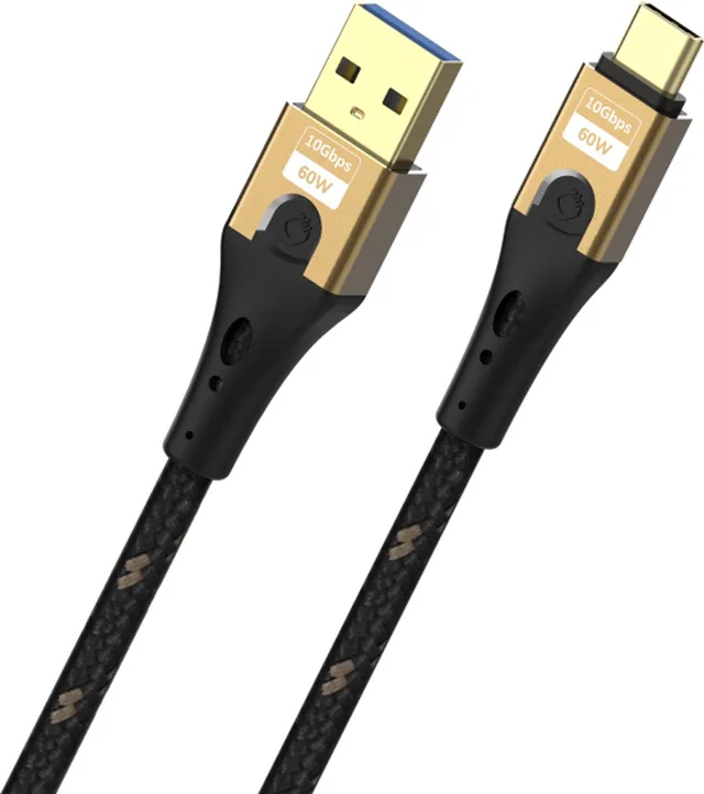 D1C9551 USB-kabel USB-A stekker, USB-C stekker 1 m Afscherming gevlochten